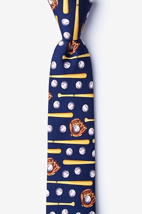 _Play Ball Navy Blue Skinny Tie_